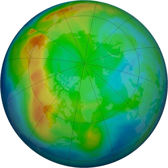 Arctic ozone map for 03 December 2007